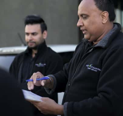 Asset Cleaning Director giving task to team members